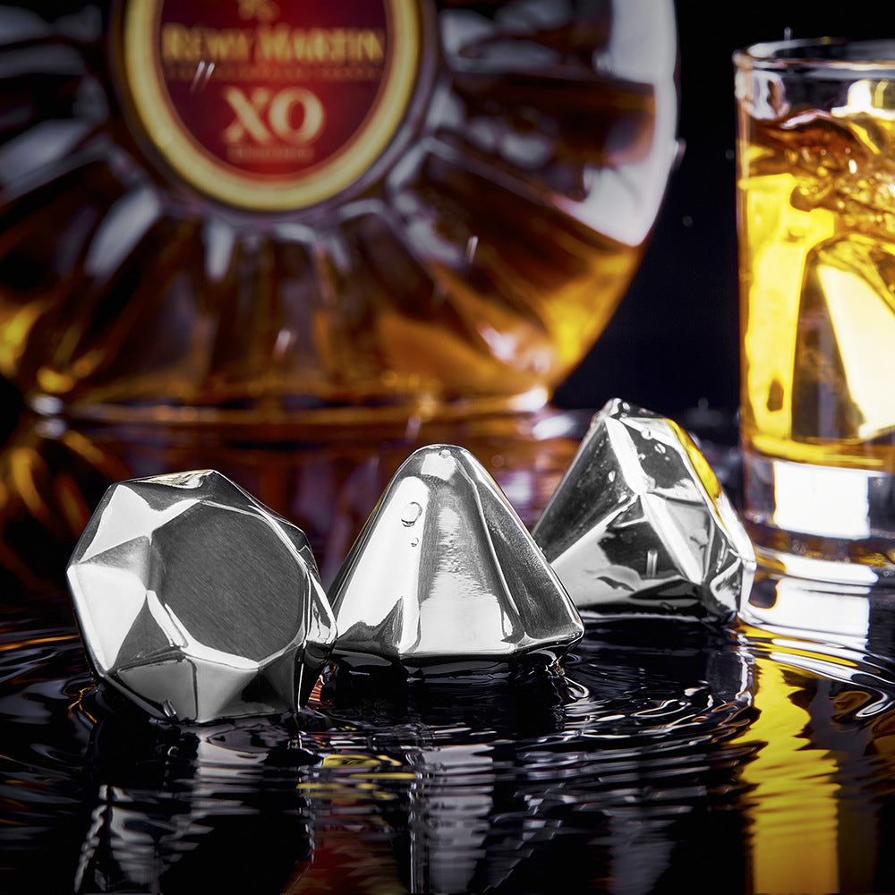 Metalen diamanten whiskey ijsblokken