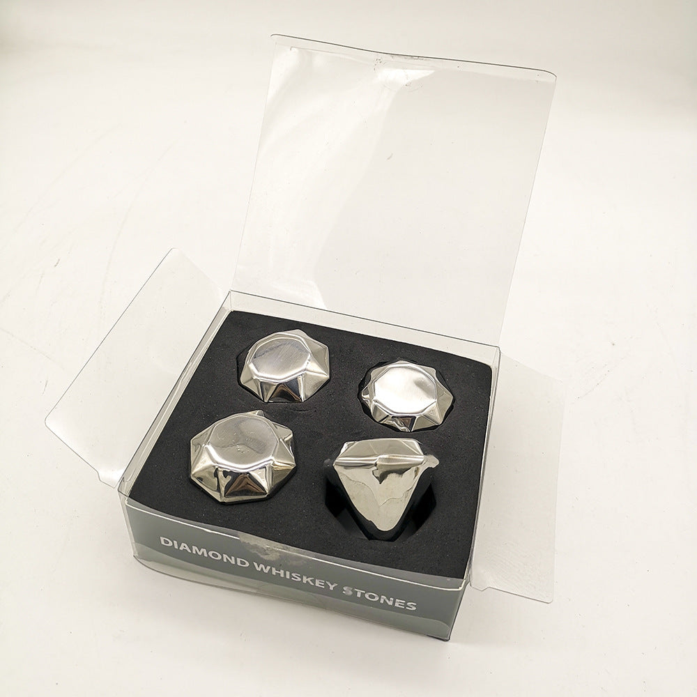 Metalen diamanten whiskey ijsblokken