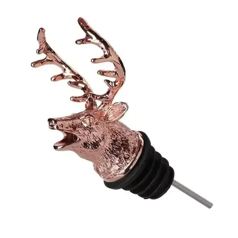 1 PC Zinc Alloy Deer Elk Head Mouth Wine Pourer Wines Extractor Silver Pourers Bar Accessories Dispenser for Wine
