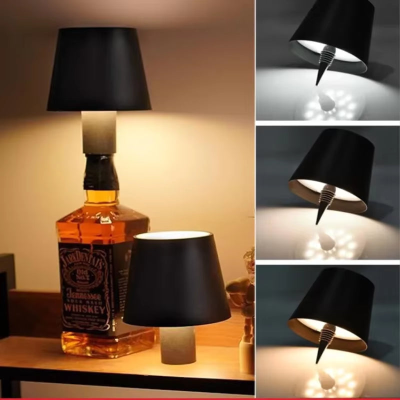Wireless Bottle Lamp Touch Control of 3 Colors Stepless Dimming Suitable for Wine Bottles Alternative to Wine Corks Bedside Lamp